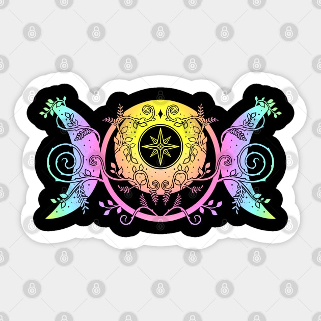 Triple moon Goddess Witch Wicca Symbol Sticker by OccultOmaStore